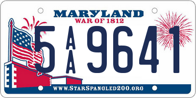 MD license plate 5AA9641