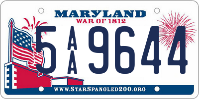 MD license plate 5AA9644