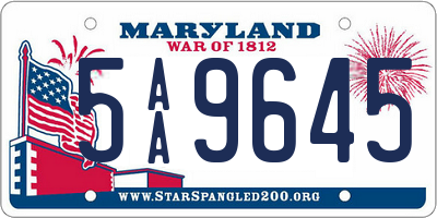 MD license plate 5AA9645