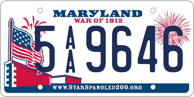 MD license plate 5AA9646