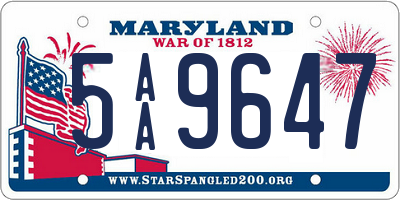 MD license plate 5AA9647