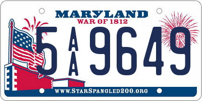 MD license plate 5AA9649