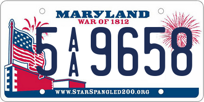 MD license plate 5AA9658