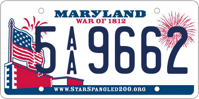 MD license plate 5AA9662