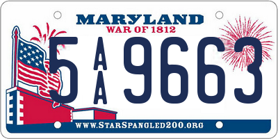 MD license plate 5AA9663