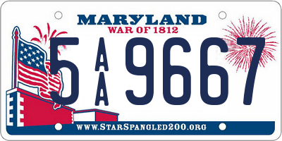 MD license plate 5AA9667