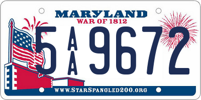 MD license plate 5AA9672