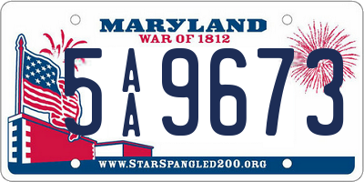 MD license plate 5AA9673