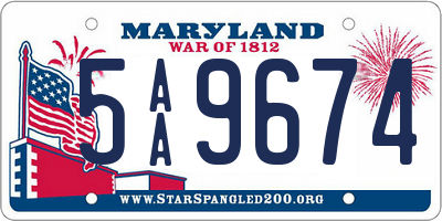 MD license plate 5AA9674