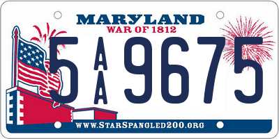 MD license plate 5AA9675