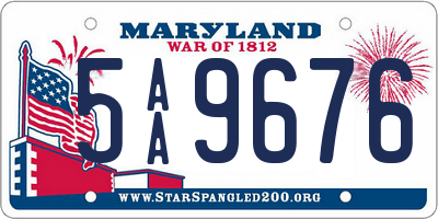 MD license plate 5AA9676