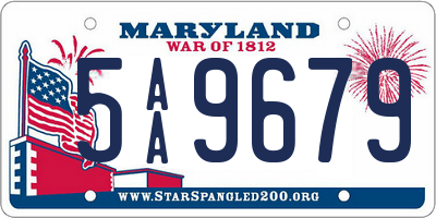 MD license plate 5AA9679