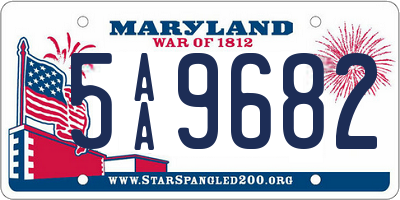 MD license plate 5AA9682