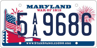 MD license plate 5AA9686