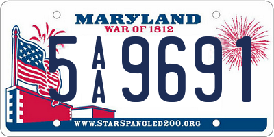 MD license plate 5AA9691