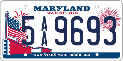 MD license plate 5AA9693