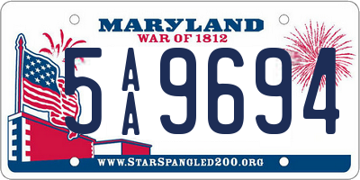 MD license plate 5AA9694