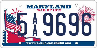 MD license plate 5AA9696