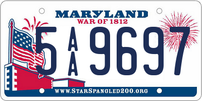 MD license plate 5AA9697