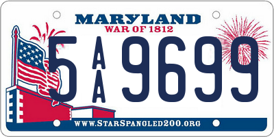 MD license plate 5AA9699