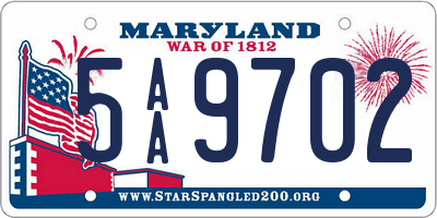 MD license plate 5AA9702