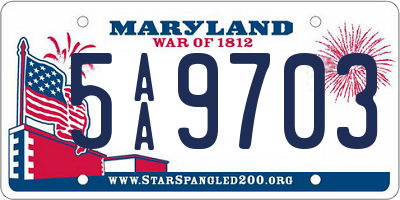 MD license plate 5AA9703