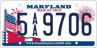 MD license plate 5AA9706