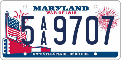 MD license plate 5AA9707