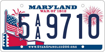 MD license plate 5AA9710