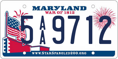 MD license plate 5AA9712