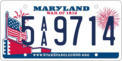 MD license plate 5AA9714