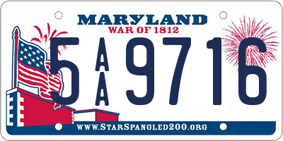 MD license plate 5AA9716