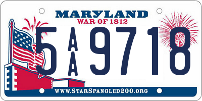 MD license plate 5AA9718