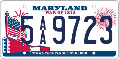 MD license plate 5AA9723