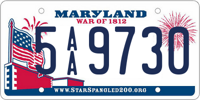 MD license plate 5AA9730