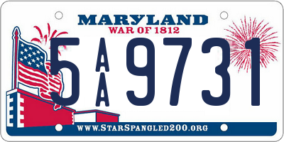 MD license plate 5AA9731