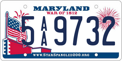 MD license plate 5AA9732