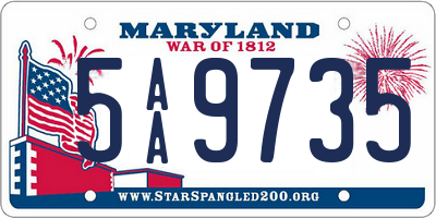 MD license plate 5AA9735