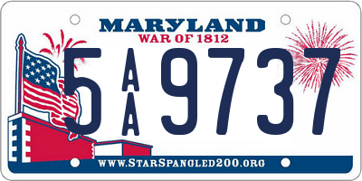 MD license plate 5AA9737