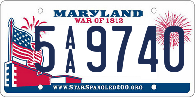 MD license plate 5AA9740