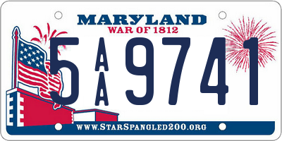 MD license plate 5AA9741