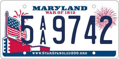 MD license plate 5AA9742