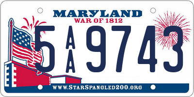 MD license plate 5AA9743