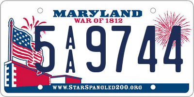 MD license plate 5AA9744