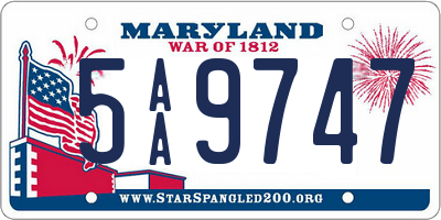 MD license plate 5AA9747