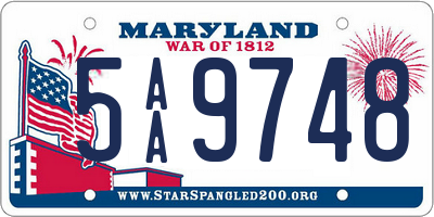 MD license plate 5AA9748