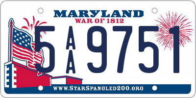 MD license plate 5AA9751