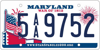 MD license plate 5AA9752