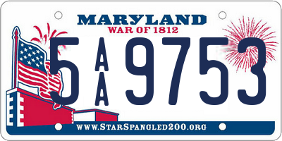 MD license plate 5AA9753