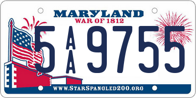 MD license plate 5AA9755